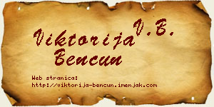 Viktorija Bencun vizit kartica